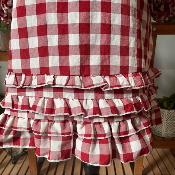 NWOT Boohoo red/white Gingham off shoulder Dress - Picture 8 of 9